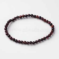 Natural Tiger Eye Round Bead Stretch Bracelets, 54.5mm, Bead: 4~5mm(BJEW-L594-B03)