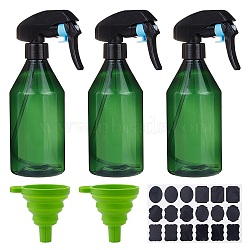 Plastic Trigger Squirt Bottles, Reusable Fine Mist Spray Bottles, with Plastic Funnel Hopper and Chalkboard Sticker Labels, Mixed Color, 18.3x8.75x6.2cm(AJEW-BC0005-95)