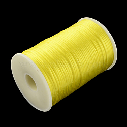 Polyester Cords, Yellow, 2mm, about 98.42 yards(90m)/roll(NWIR-R019-093)