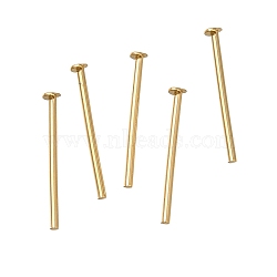 Brass Flat Head Pins, Lead Free & Cadmium Free, Real 24K Gold Plated, 10x0.8mm, Head: 1mm(KK-H502-01A-G)