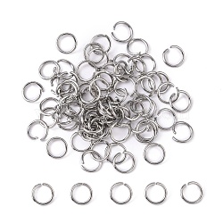304 Stainless Steel Jump Rings, Open Jump Rings, Stainless Steel, 18 Gauge, 8x1mm, Inner Diameter: 6mm, about 75pcs/10g(X-STAS-R049-8x1mm)