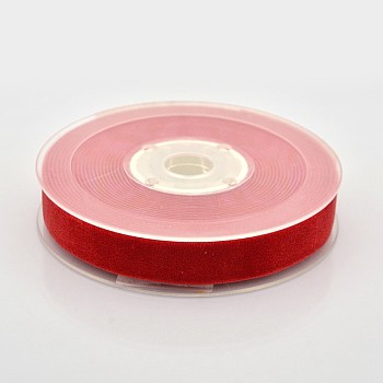 Polyester Velvet Ribbon for Gift Packing and Festival Decoration, Red, 5/8 inch(15mm), about 25yards/roll(22.86m/roll)