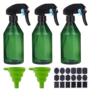 Plastic Trigger Squirt Bottles, Reusable Fine Mist Spray Bottles, with Plastic Funnel Hopper and Chalkboard Sticker Labels, Mixed Color, 18.3x8.75x6.2cm