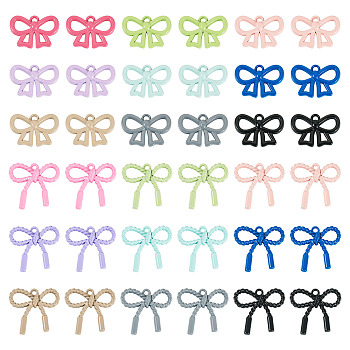 36Pcs 18 Styles Spray Plating Alloy Pendants, Cadmium Free & Lead Free, Bowknot, Mixed Color, 11~18x16~20x2~4.5mm, Hole: 1.2~1.6mm, 2pcs/style