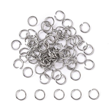 304 Stainless Steel Jump Rings, Open Jump Rings, Stainless Steel, 18 Gauge, 8x1mm, Inner Diameter: 6mm, about 75pcs/10g