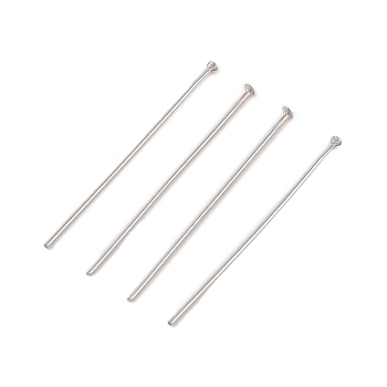 304 Stainless Steel Flat Head Pins, Stainless Steel Color, 25x0.5mm, Head: 1mm