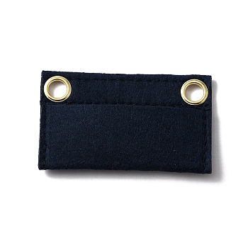 Wool Felt Purse Organizer Insert, with Iron Grommets, Mini Handbag Shaper Premium Felt, Bag Accessories, Rectangle, Prussian Blue, 9.3x5.5x0.3cm, Hole: 10mm