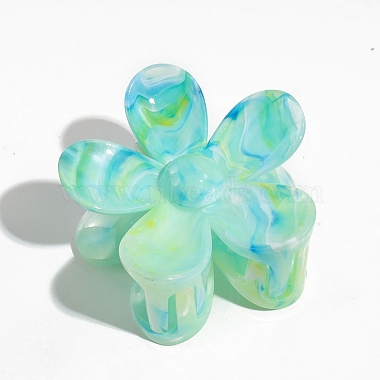 Turquoise Plastic Claw Hair Clips