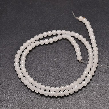 jade blanc naturel rangées de perles rondes(G-G735-08-10mm)-2