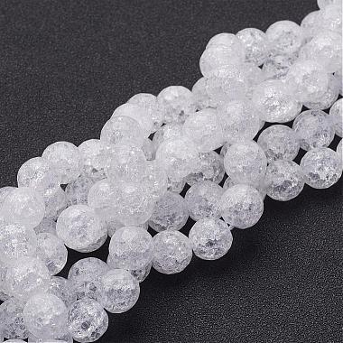 10mm White Round Crackle Crystal Beads