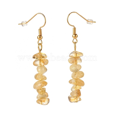 Natural Citrine Chip Beaded Dangle Earrings(EJEW-JE04788-10)-3