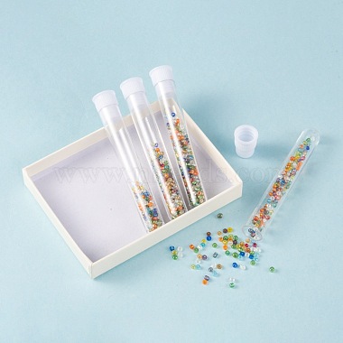 Clear Tube Plastic Bead Containers with Lid(X-C065Y)-7