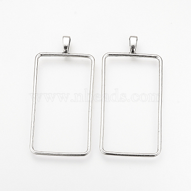 Antique Silver Rectangle Alloy Big Pendants