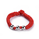 Bracelets de perle tressés en cordon de nylon réglable et ensembles de bagues(SJEW-JS01029)-7