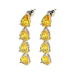 Rack Plating Platinum Tone Brass Cubic Zirconia Studs Earrings for Women(EJEW-H310-01P-04)-1