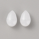 5Pcs Glass Pendants, Teardrop Charms, White, 9x5.5x4.5mm, Hole: 1mm(GLAA-TAC0023-01E)