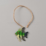 Ocean Theme Resin Pendant Decorations, Jute Rope Festival Hanging Decoration, Fish, 225mm(HJEW-WH0069-15A)