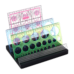 Pine Wood Ruler Display Boards, Ruler Storage Rack, Ruler Template Organizer Holder, Sewing Accessories and Supplies, Black, 20.5x16.5x1.65cm(WOOD-WH0316-012A)