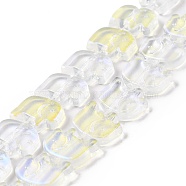 Transparent Glass Beads Strands, Elephant, Clear AB, 10x12x3mm, Hole: 1mm, about 45~48pcs/strand, 17.32 inch(44cm)(GLAA-F114-03J)