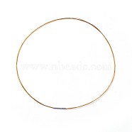 Steel Wire Necklace Making, with Stainless Steel Clasps, Goldenrod, 17.51 inch(44.5cm), 0.3mm(MAK-I011-08A)