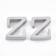 304 Stainless Steel Pendants, Stainless Steel Color, Letter, Letter.Z, 12x10.5x3mm, Hole: 1.8mm(STAS-T041-10-Z)