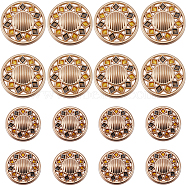 16Pcs 2 Style Alloy Enamel Shank Buttons, 1-Hole, Flat Round, Dark Orange, 18~22x10~10.5mm, Hole: 2mm, 8pcs/style(BUTT-GF0003-50)