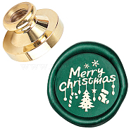 Wax Seal Brass Stamp Head, for Wax Seal Stamp, Christmas Themed Pattern, 25x14.5mm(AJEW-WH0209-457)