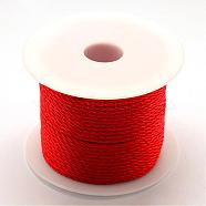 Nylon Thread, Red, 3.0mm, about 27.34 yards(25m)/roll(NWIR-R026-3.0mm-700)