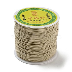 Nylon Thread, Nylon String, Chinese Knotting Cord, for Beading Jewelry Making, Beige, 0.8mm, about 109.36 yards(100m)/roll(NWIR-XCP0001-14)