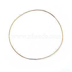 Steel Wire Necklace Making, with Stainless Steel Clasps, Goldenrod, 17.51 inch(44.5cm), 0.3mm(MAK-I011-08A)