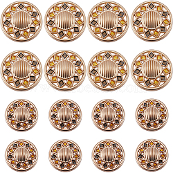 16Pcs 2 Style Alloy Enamel Shank Buttons, 1-Hole, Flat Round, Dark Orange, 18~22x10~10.5mm, Hole: 2mm, 8pcs/style(BUTT-GF0003-50)