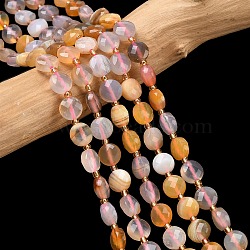 Natural Red Agate Beads Strands, with Seed Beads, Faceted Rhombus Cut Coin Beads, Flat Round, 6~6.5x4mm, Hole: 1.2mm, about 49~52pcs/strand, 15.35~15.75''(39~40cm)(G-K389-B90-01)