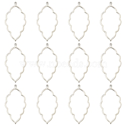 20Pcs Tibetan Style Alloy Open Back Bezel Big Pendants, For DIY UV Resin, Epoxy Resin, Pressed Flower Jewelry, Cadmium Free & Lead Free, Leaf, Antique Silver, 65x34.5x2.5mm, Hole: 2mm(FIND-YW0010-01)