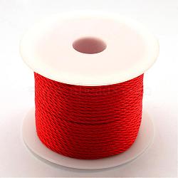 Nylon Thread, Red, 3.0mm, about 27.34 yards(25m)/roll(NWIR-R026-3.0mm-700)