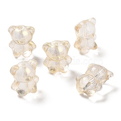 Handmade Lampwork Beads, Bear, Lemon Chiffon, 14x12x9mm, Hole: 1.2mm(LAMP-C005-01J)