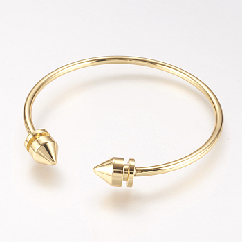 Brass Cuff Bangle, Real 18K Gold Plated, 2-1/8 inch(54mm)