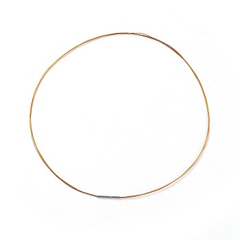 Steel Wire Necklace Making, with Stainless Steel Clasps, Goldenrod, 17.51 inch(44.5cm), 0.3mm
