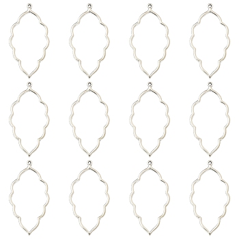 20Pcs Tibetan Style Alloy Open Back Bezel Big Pendants, For DIY UV Resin, Epoxy Resin, Pressed Flower Jewelry, Cadmium Free & Lead Free, Leaf, Antique Silver, 65x34.5x2.5mm, Hole: 2mm