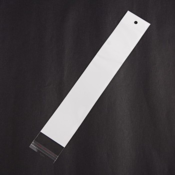 Rectangle OPP Cellophane Bags, White, 29x4.5cm, Unilateral Thickness: 0.035mm, Inner Measure: 23.5x4.5cm, Hole: 6mm