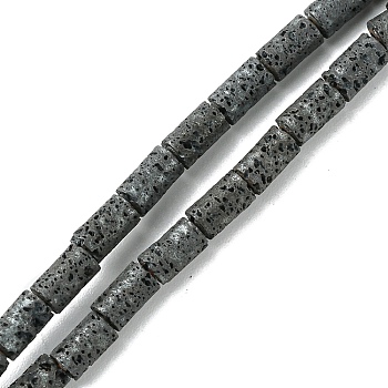 Natural Lava Rock Beads Strands, Cloumn, Frosted, 5.5x3mm, Hole: 1mm, about 72pcs/strand, 15.75''(40cm)