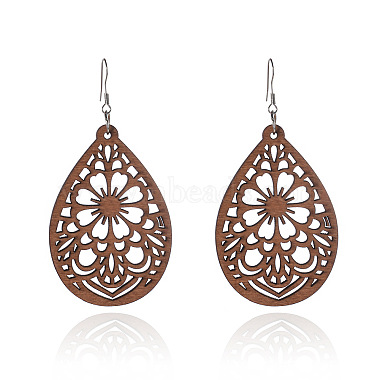 Wood & Iron Dangle Earrings(FS-WG31712-04)-1