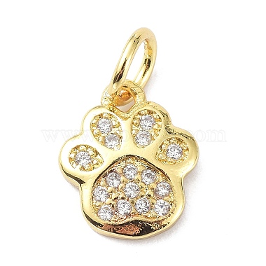 Real 18K Gold Plated Clear Body Brass+Cubic Zirconia Charms