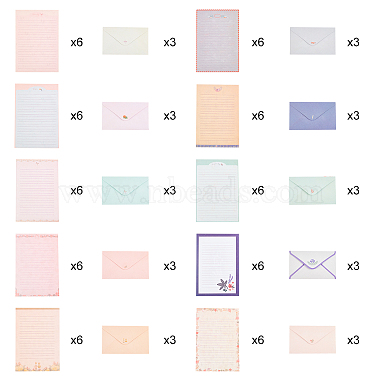 benecreat 10 Sets 10 Stile aus Papierumschlägen und Briefpapier-Set(DIY-BC0002-81)-5
