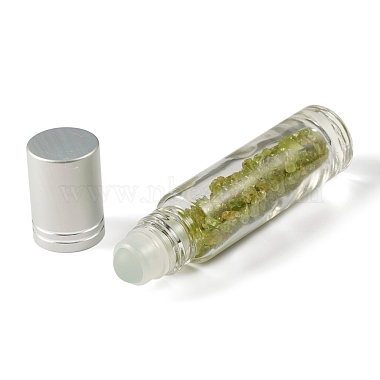 Natural Peridot Chip Bead Roller Ball Bottles(AJEW-H101-01A)-2