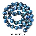 1 Strand Natural Tiger Eye Bead Strands, Dyed & Heated, Round, 10mm, Hole: 1mm, about 38pcs/strand, 6.02''(15.3cm)(G-YW0002-39D)