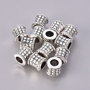Antique Silver Tone Large Hole Tibetan Silver Column European Beads, Lead Free and Nickel Free and Cadmium Free, about 8.5mm long, 8mm wide, hole: 5mm(X-LFH10273Y-NF)