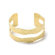 Rack Plating Brass Open Cuff Bangle for Women, Cadmium Free & Lead Free, Real 18K Gold Plated, 1-1/8 inch(2.9~3cm), Inner Diameter: 2-1/8x2-3/8 inch(5.25x5.9cm)(BJEW-A137-01G)