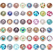 Printed Glass Half Round/Dome Cabochons, Mixed Color, 16x5mm, about 200pcs/box(GGLA-PH0004-09)