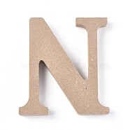 Letter Unfinished Wood Slices, Laser Cut Wood Shapes, for DIY Painting Ornament Christmas Home Decor Pendants, Letter.N, 100x92x15mm(DIY-WH0162-62N)
