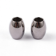 304 Stainless Steel Spacer Beads, Barrel, Stainless Steel Color, 6x5mm, Hole: 2.5mm(STAS-L176-02P)